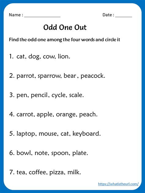 odd one out worksheet for class 1|Verbal Reasoning Odd One Out Verbs English Vocabulary .